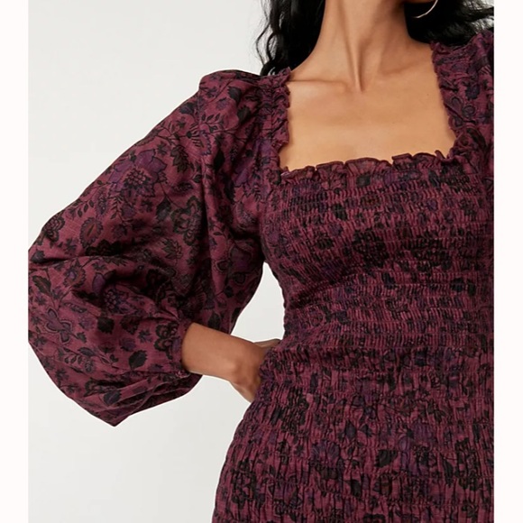 Free People Smock it to me long sleeve mini dress - Picture 4 of 6